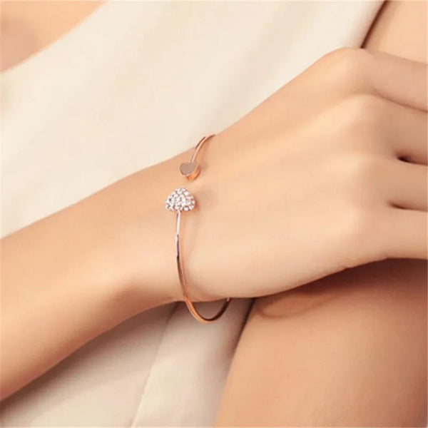 Eternal Love Crystal Bow Cuff Bracelet